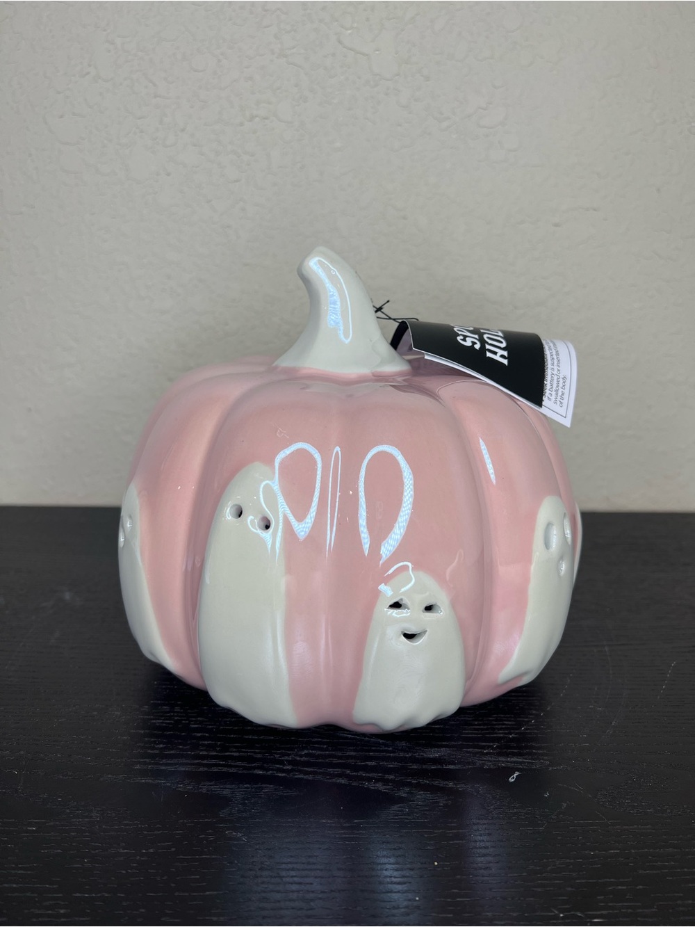 NEW Spooky Hollow 7” Pink Pearl Light Up Halloween Pumpkin Decor